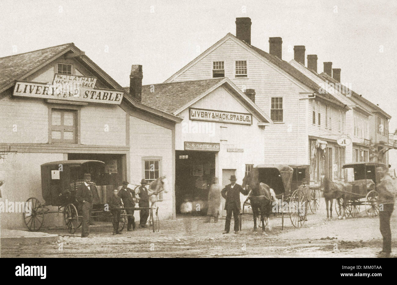Latham's stable. À l'Ouest. 1870 Banque D'Images