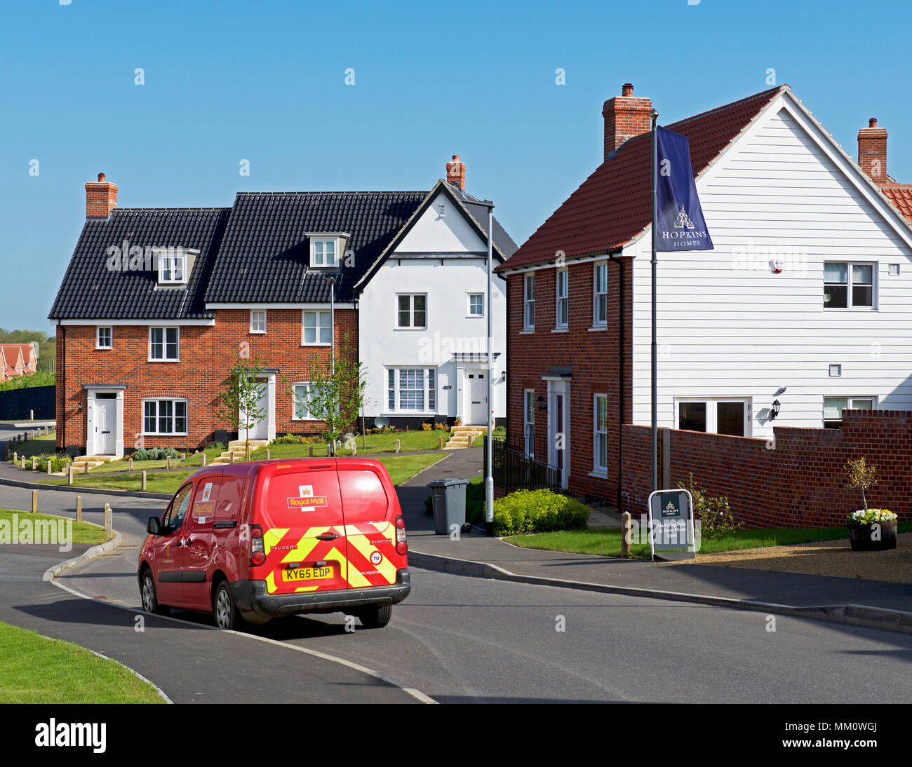 Priors" Grange, un développement de nouveaux logements par Hopkin's Homes, Aylesbury, Suffolk, Angleterre, Royaume-Uni Banque D'Images