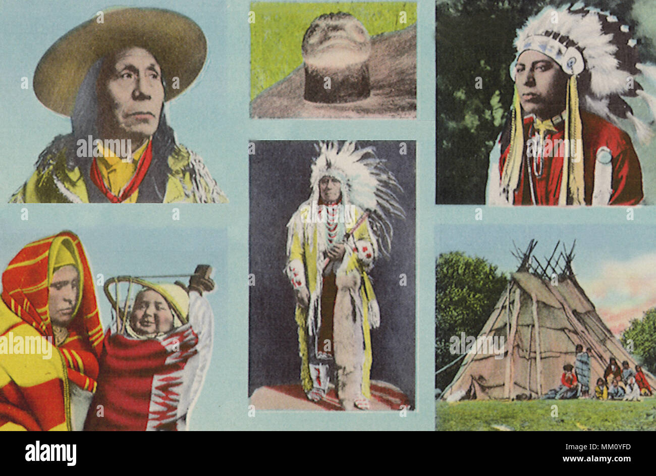 Portraits de plusieurs Oregonian indiens. Portland. 1946 Banque D'Images