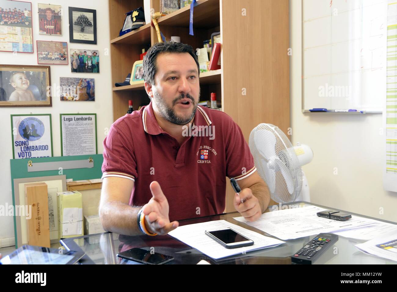 Matteo Salvini, chef de la politique de droite italien Lega Nord Banque D'Images