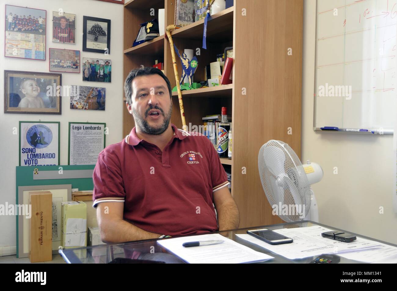 Matteo Salvini, chef de la politique de droite italien Lega Nord Banque D'Images