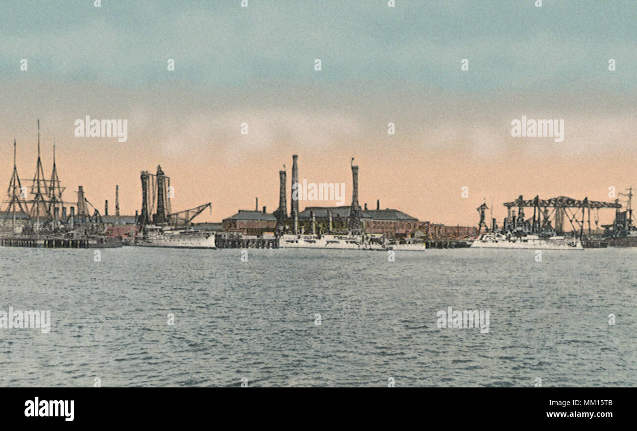 Navy Yard de front de mer. Boston. 1916 Banque D'Images