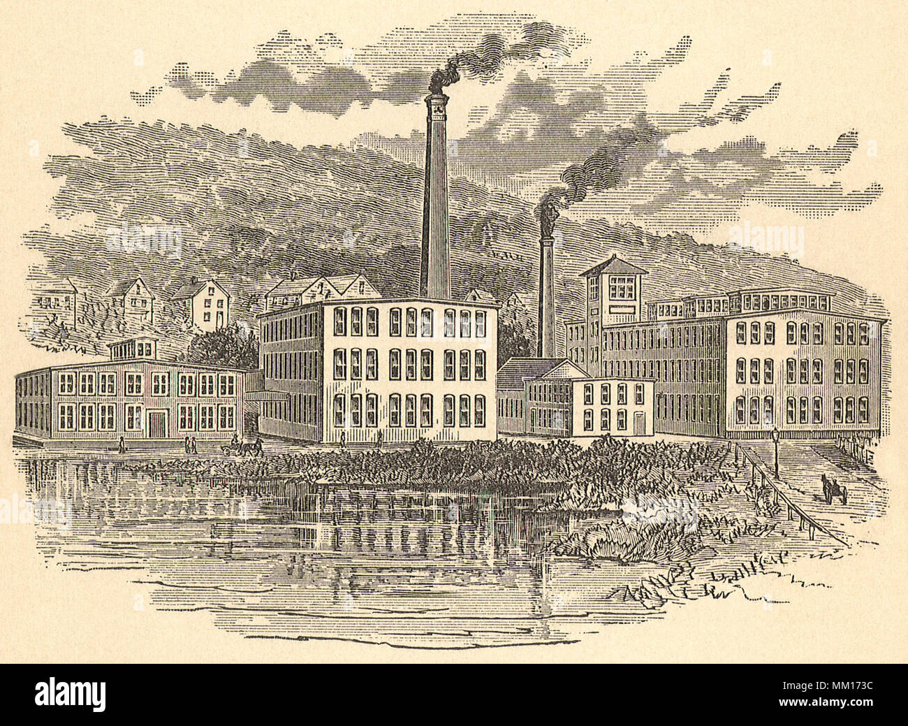 Les usines de fabrication de Parkhill. Fitchburg. 1887 Banque D'Images