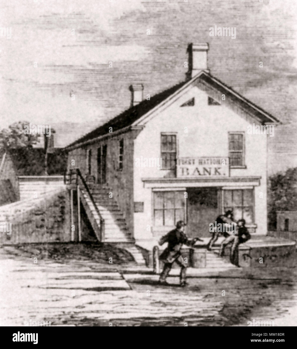 La First National Bank. Saint Albans. 1860 Banque D'Images