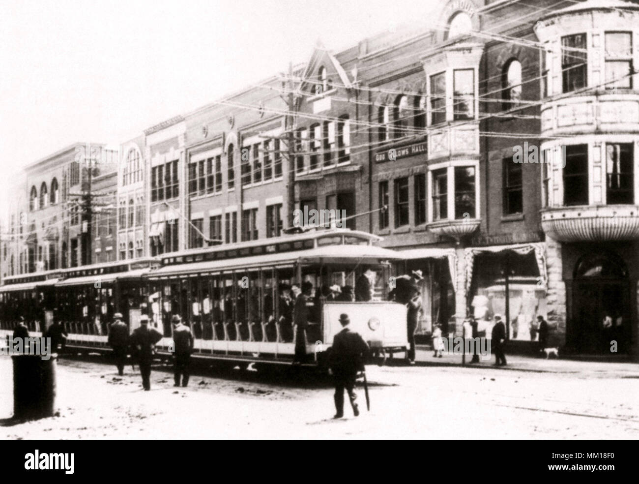 Streetcar dirigé pour le parc. Saint Albans.1905 Banque D'Images
