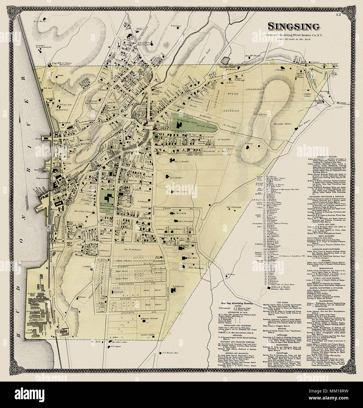 Plan de Singsing, Ossining. 1867 Banque D'Images