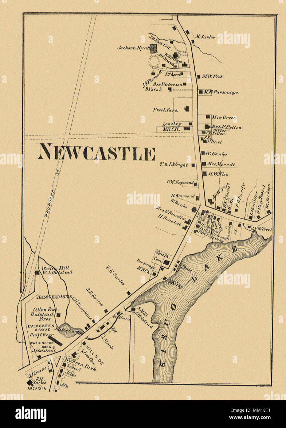 Plan de Newcastle. 1867 Banque D'Images