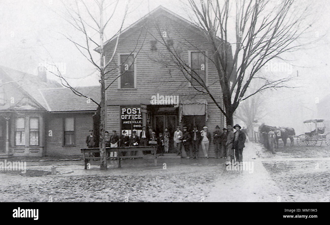 Bureau de poste. Amesville. 1910 Banque D'Images