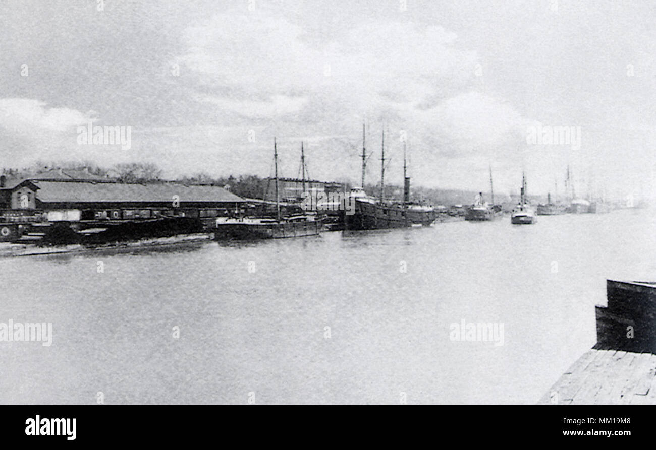 River Front et Pennsylvanie Railroad Docks. Toledo. 1910 Banque D'Images
