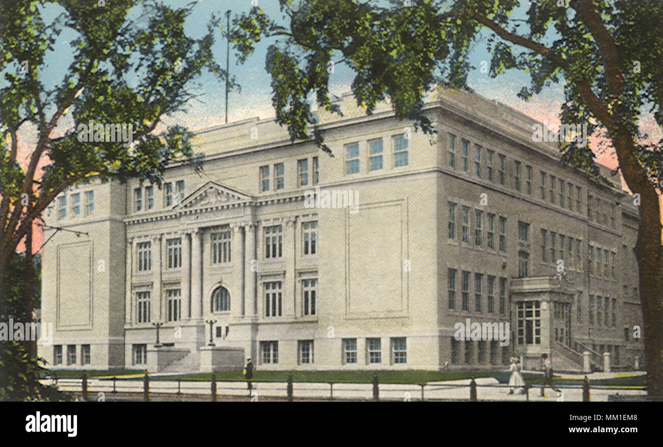 L'École secondaire classique. Lynn. 1918 Banque D'Images