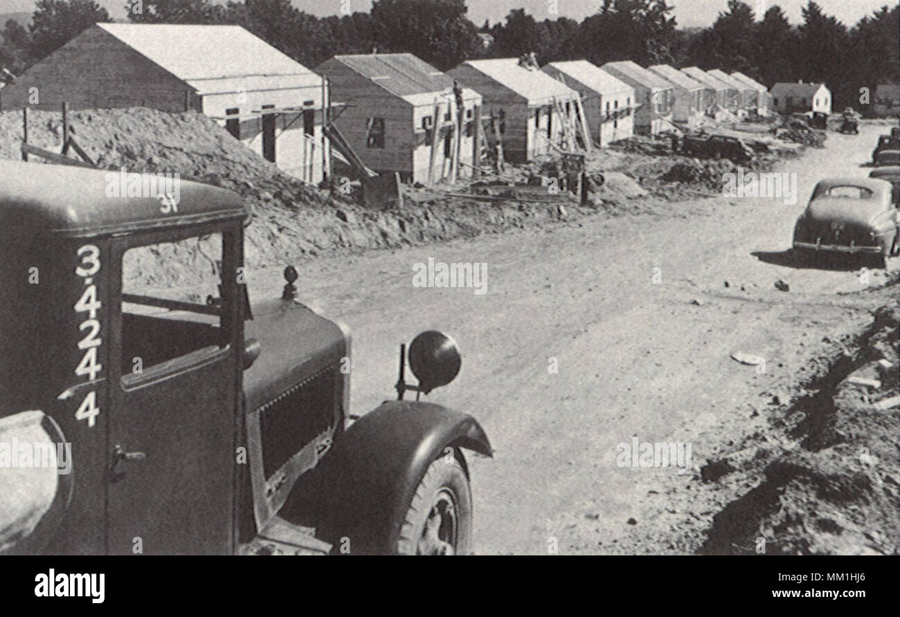La Wartime Housing à Stafford Jardins. Bristol. 1942 Banque D'Images