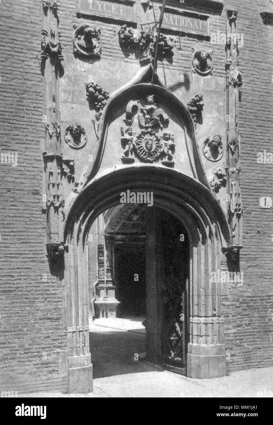 Entrée de l'école. Toulouse. 1900 Banque D'Images