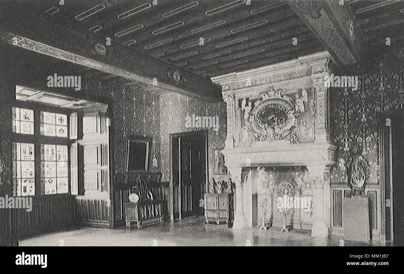 La cheminée Louis XVI à la maison. Azay-le-Rideau. 1910 Banque D'Images