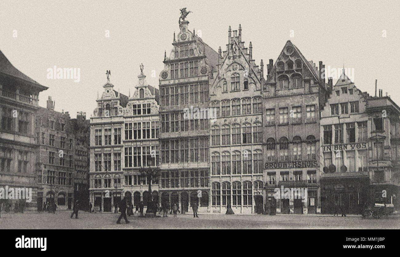Les immeubles de bureaux. Anvers. 1900 Banque D'Images