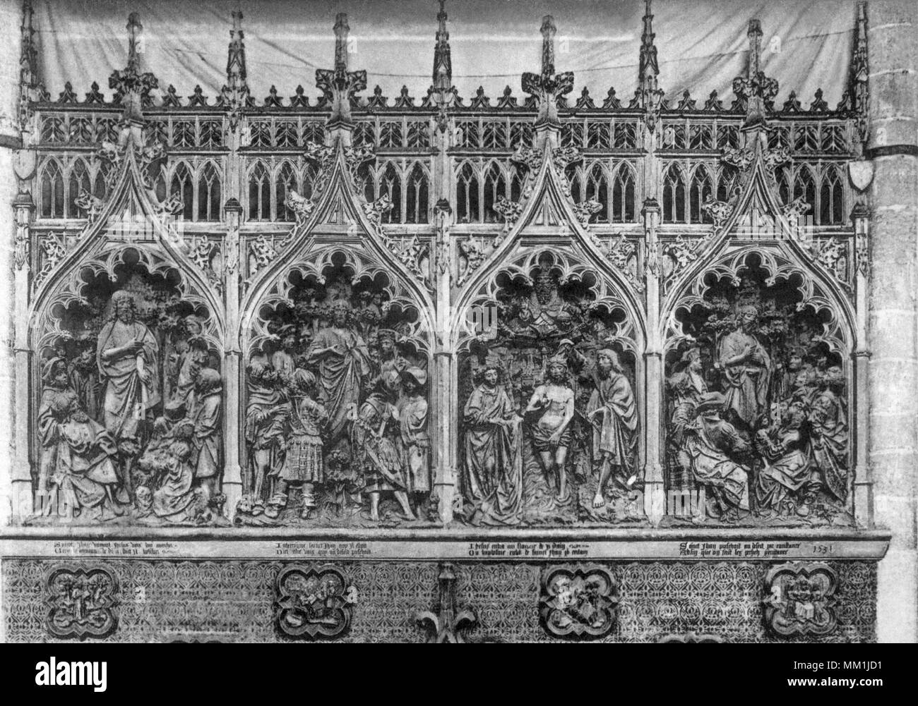 Détail de l'histoire de Saint Jean Baptiste. Amiens. 1910 Banque D'Images