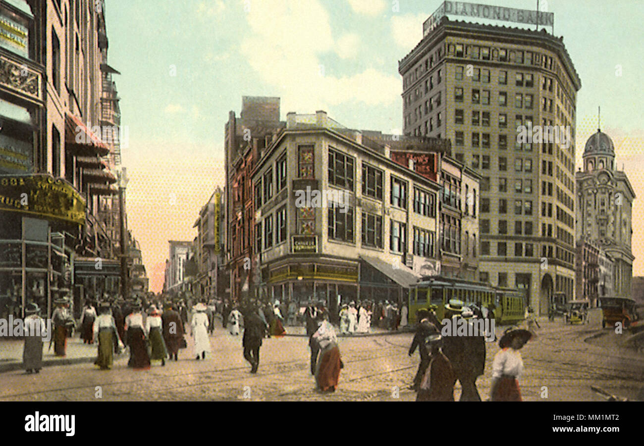 Liberty Avenue et Rue du Marché. Pittsburgh. 1915 Banque D'Images