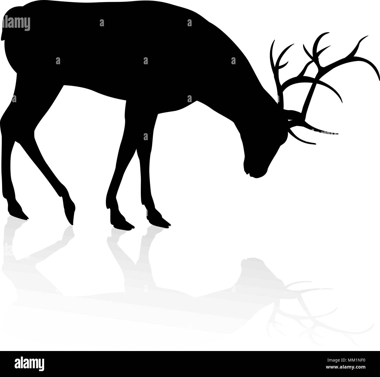 Silhouette Animal Deer Illustration de Vecteur