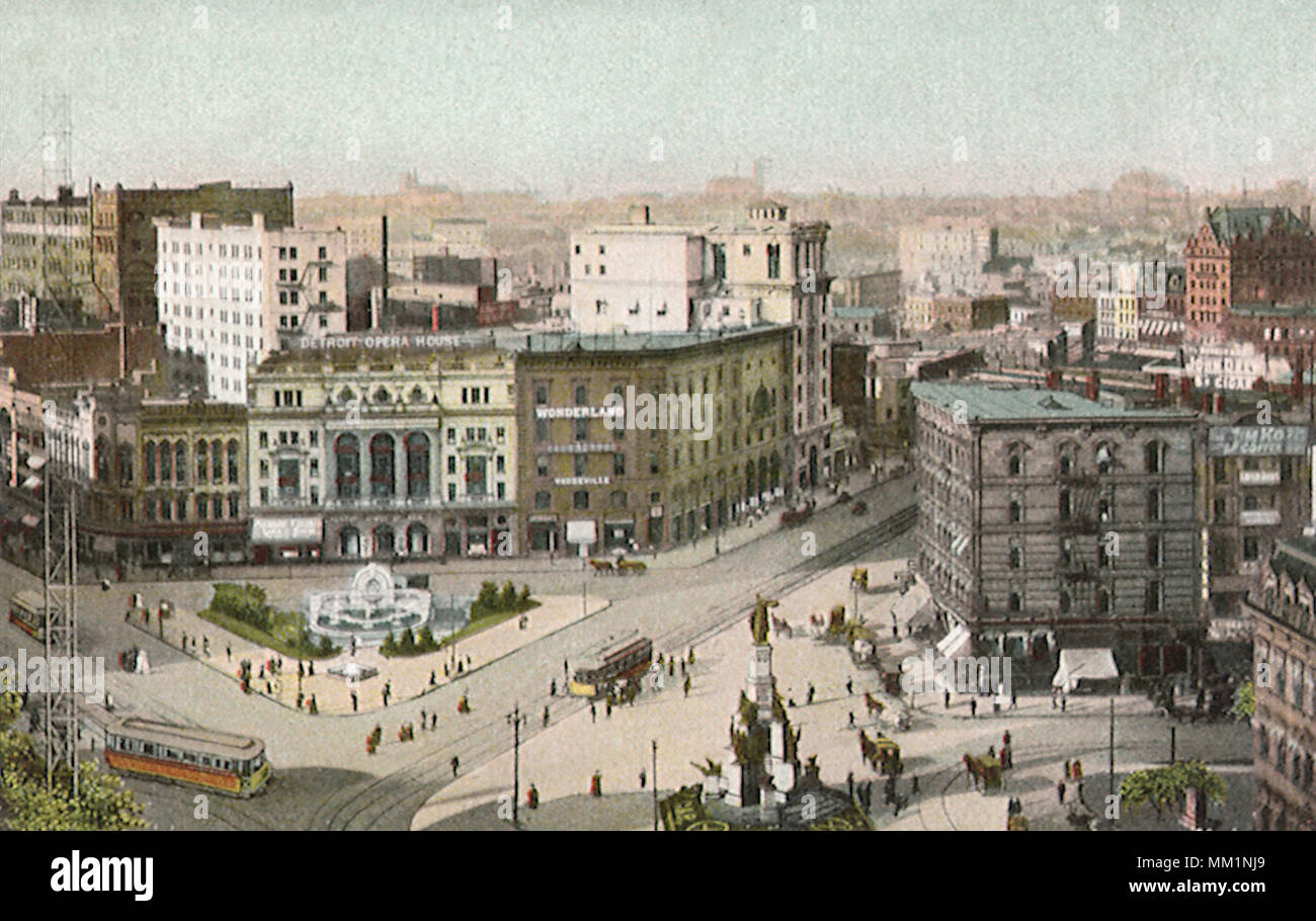 Vue du Campus Martius. Detroit. 1910 Banque D'Images