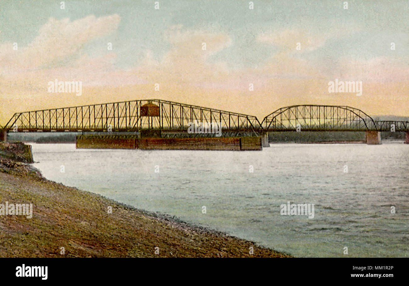 Mississippi River Bridge. La Crosse. 1907 Banque D'Images