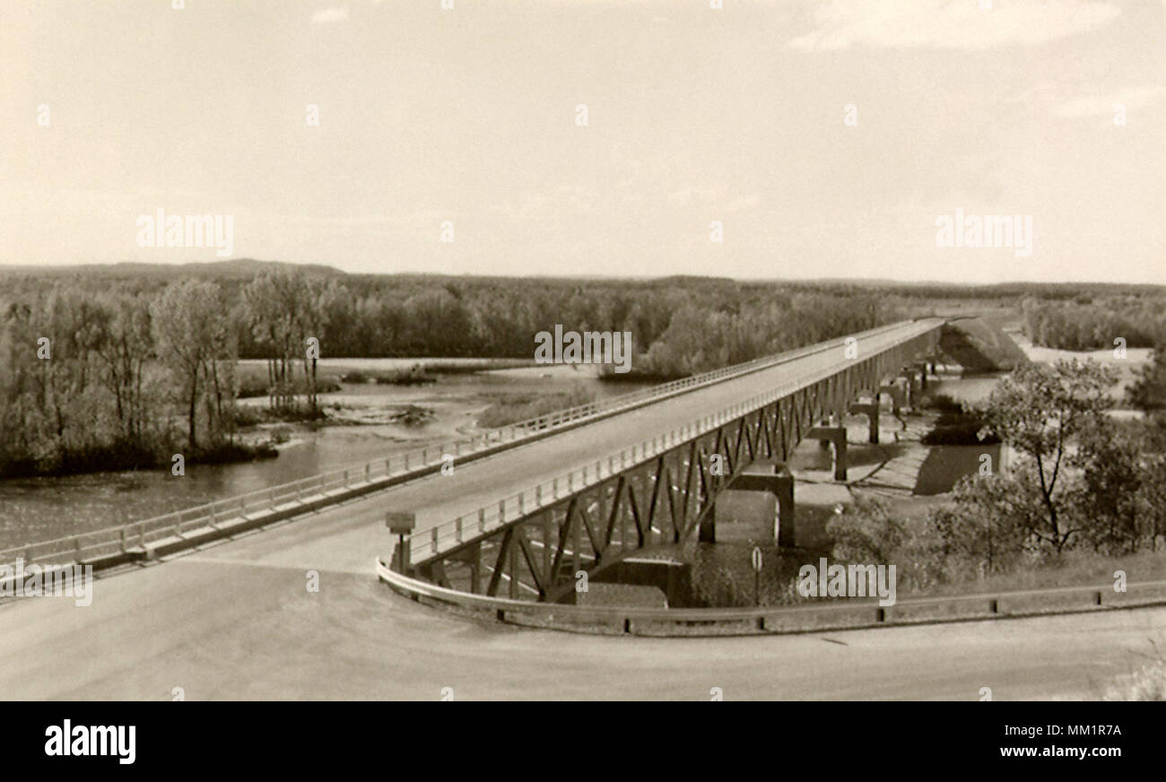 Bluff Point Pont et rivière Wisconsin. Mauston. 1930 Banque D'Images