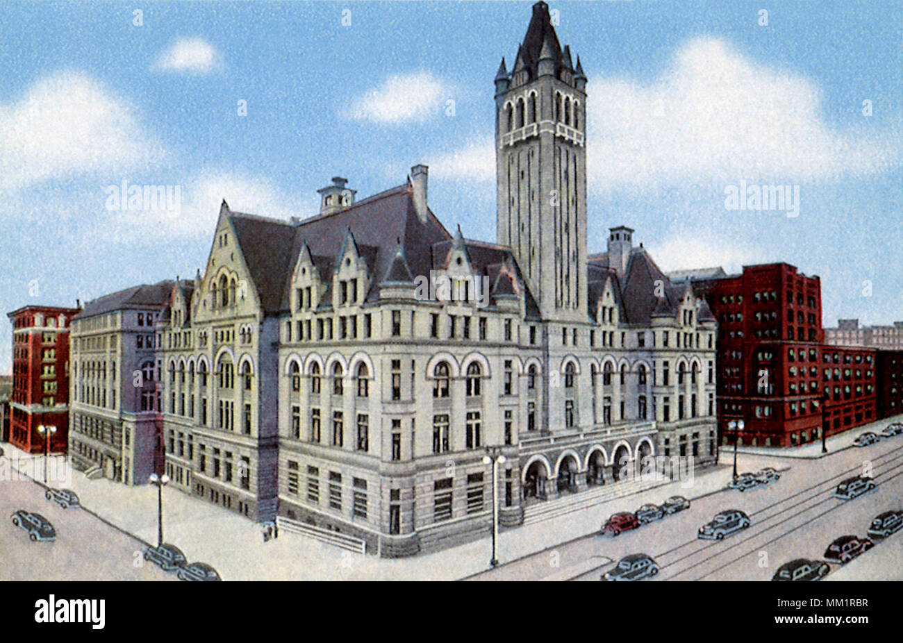 Bureau de poste. Milwaukee. 1930 Banque D'Images