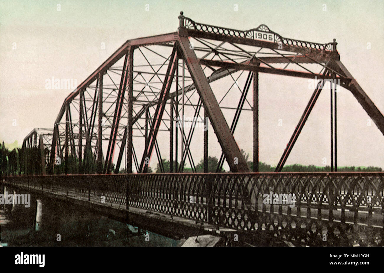 Pont sur la rivière Wisconsin. Portage. 1906 Banque D'Images