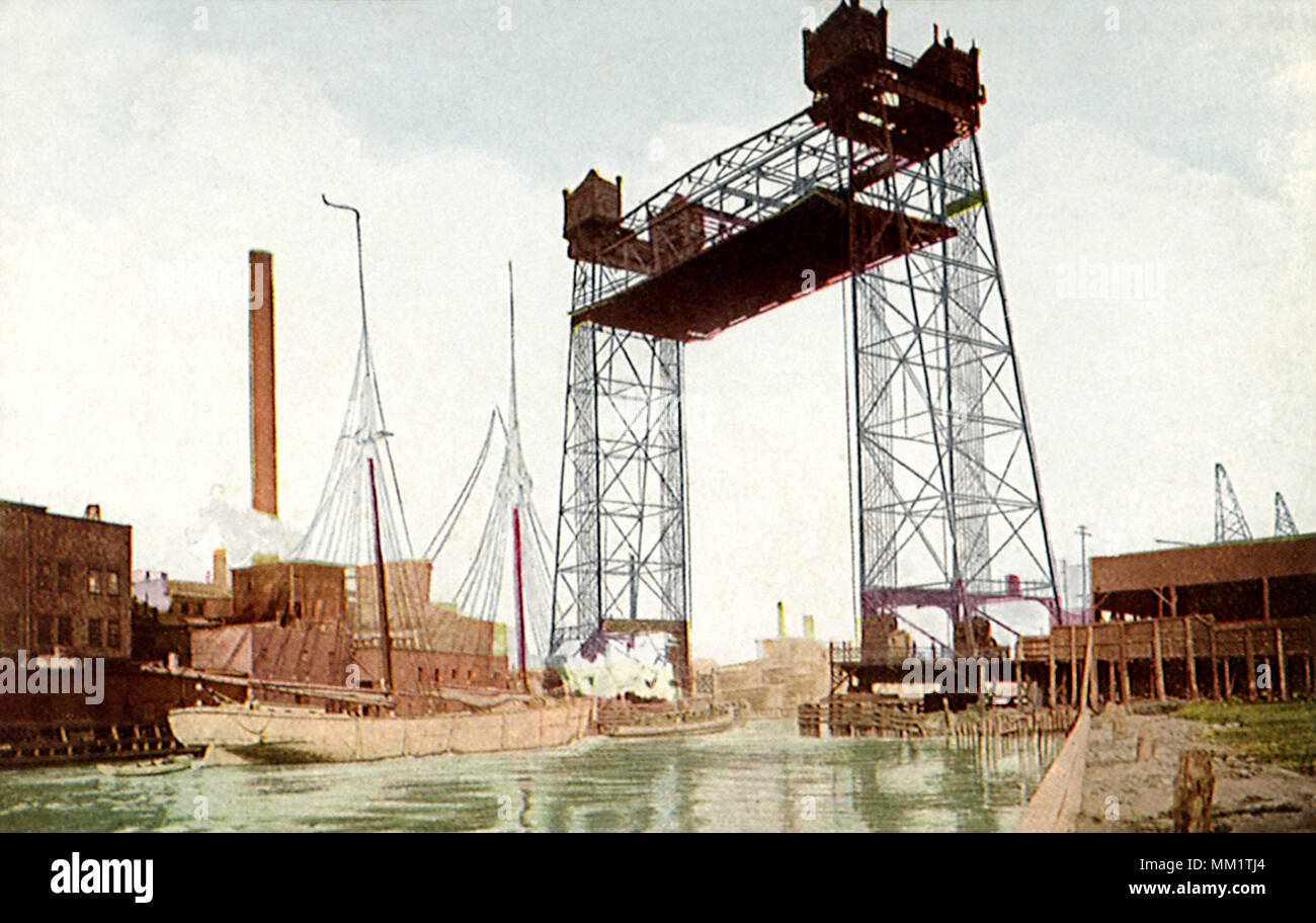 Halsted Street Bridge. Chicago. 1910 Banque D'Images