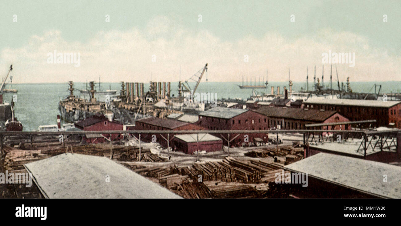 Chantier naval. Newport News. 1910 Banque D'Images