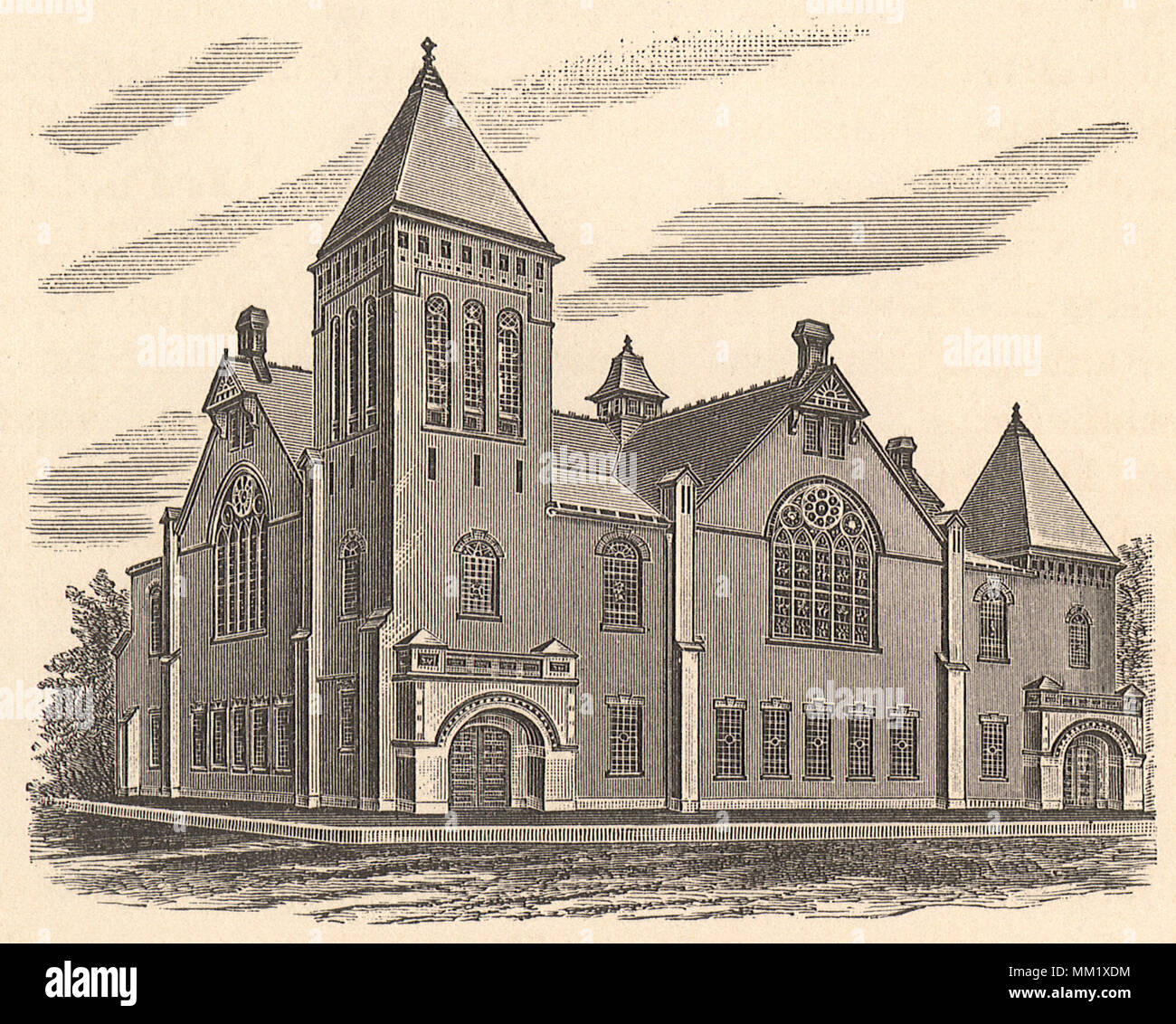 Nouvelle Église méthodiste épiscopale. Fitchburg. 1887 Banque D'Images