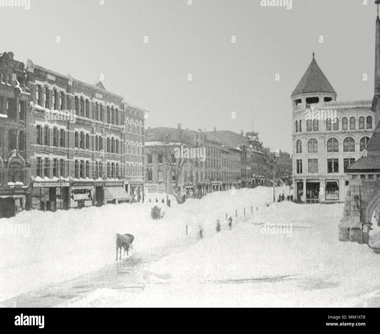 Blizzard à Holyoke. 1888 Banque D'Images