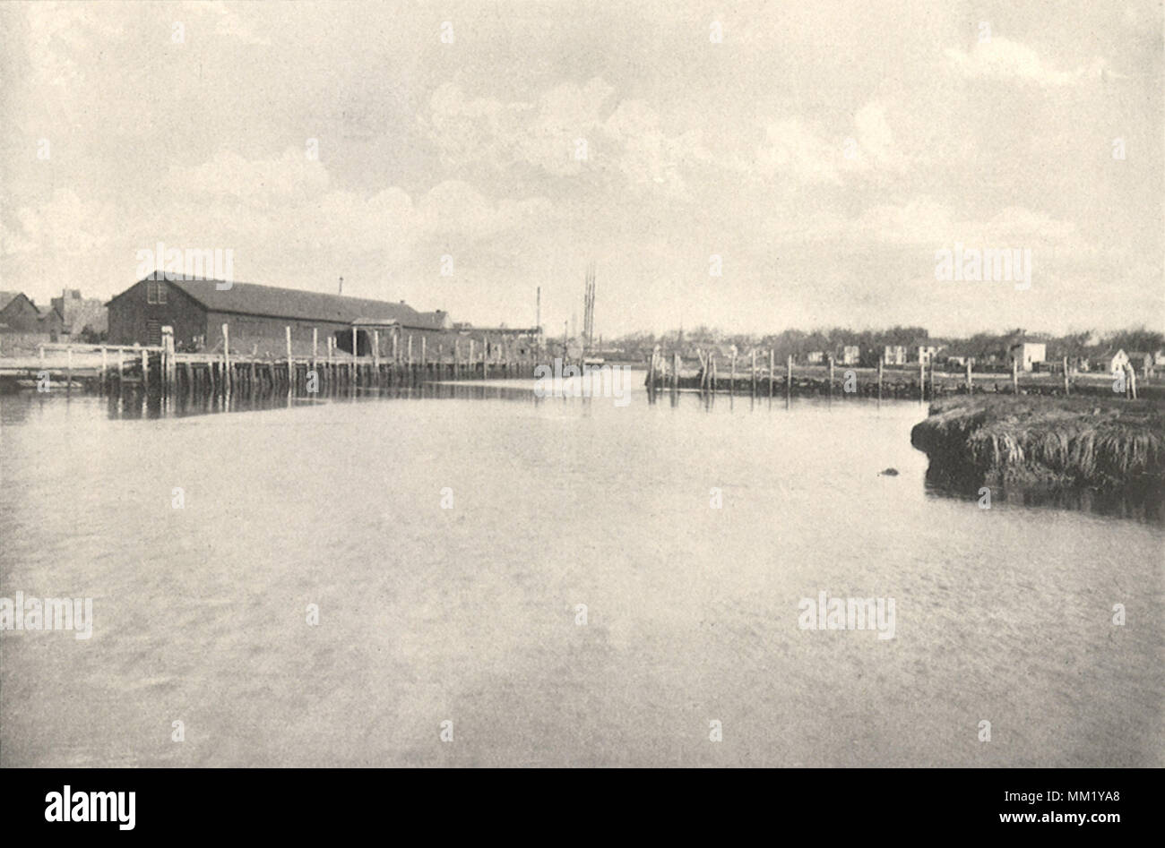 Stamford Canal et quais. Stamford. 1892 Banque D'Images