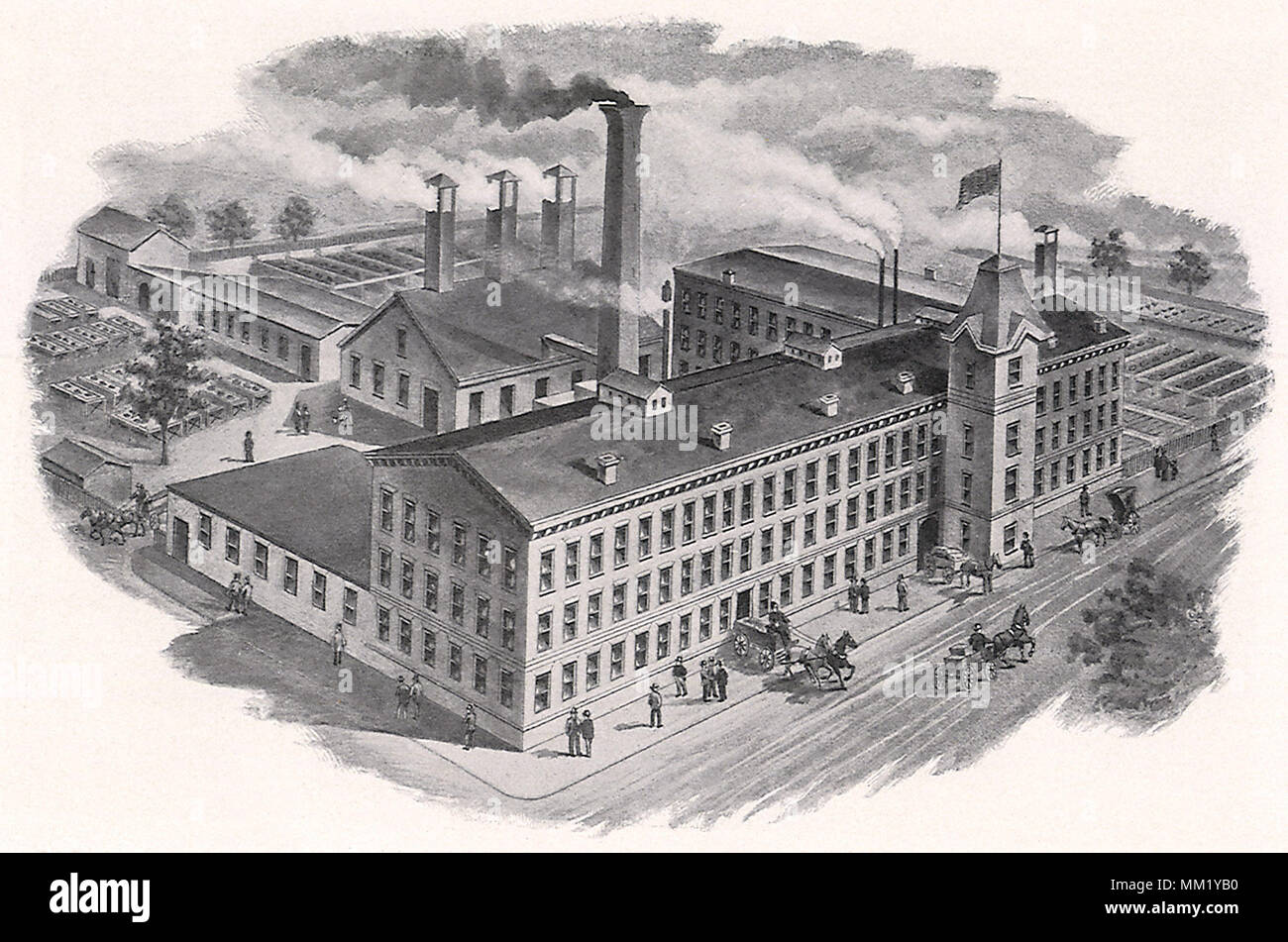 Usine de T. B. Smart & Company. Stamford. 1892 Banque D'Images