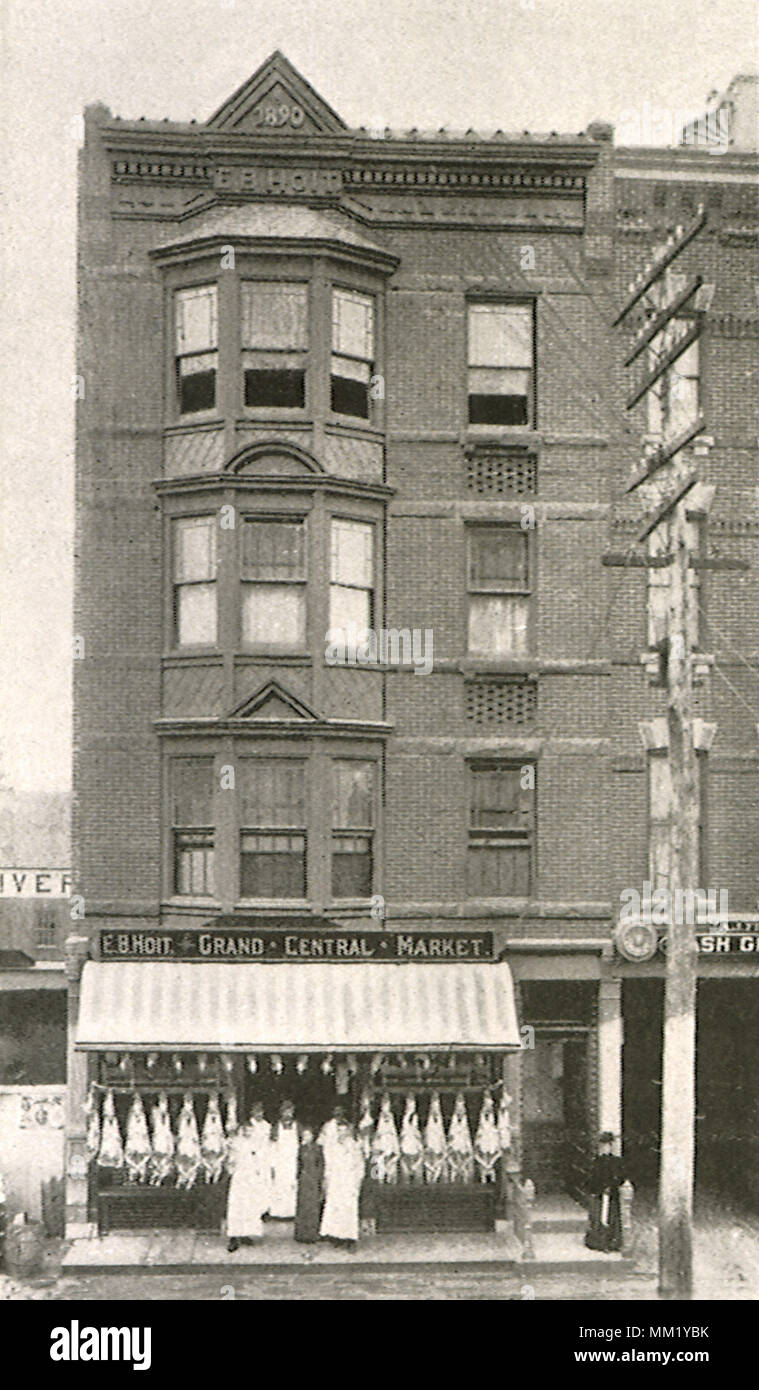 E. B. Hoit Immeuble sur rue principale. Stamford. 1892 Banque D'Images