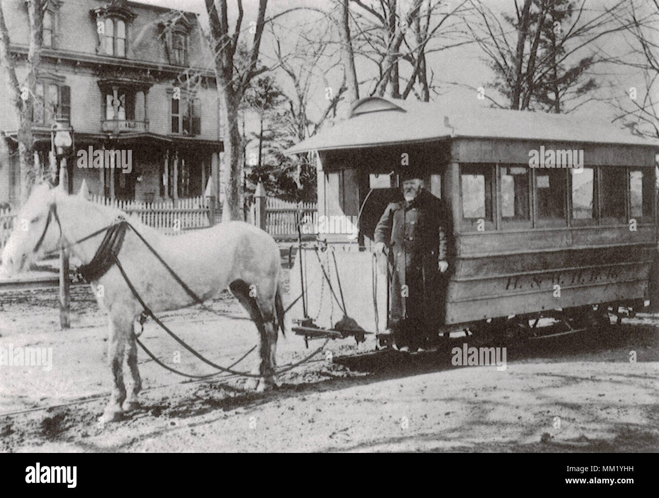 Horsecar. Hartford. 1860 Banque D'Images