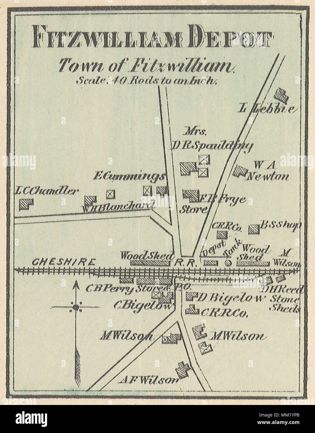 Plan de Fitzwilliam Depot. Fitzwilliam. 1877 Banque D'Images