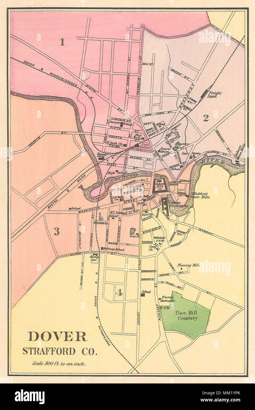 Plan de Douvres. 1877 Banque D'Images