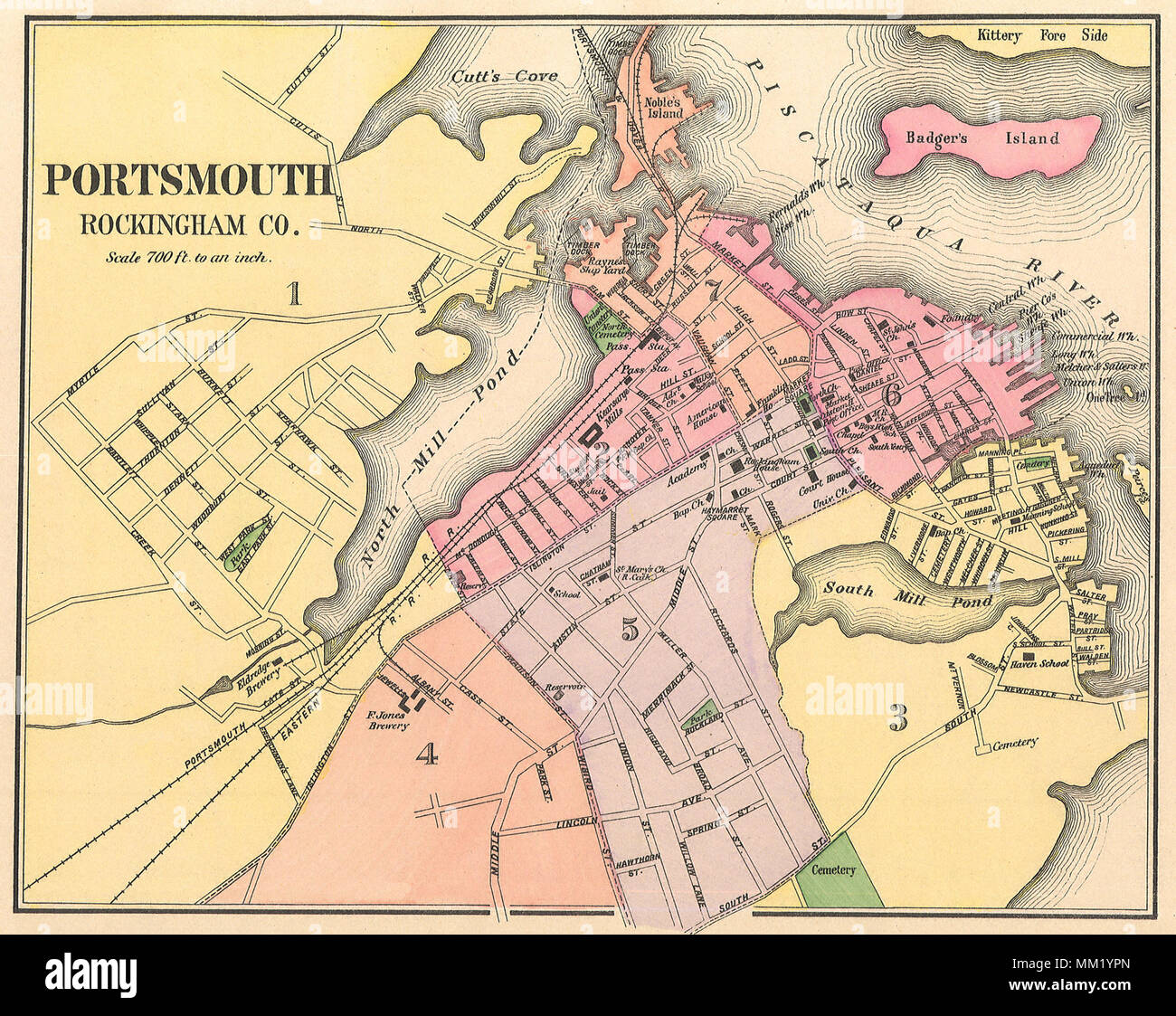 Mappa di portsmouth Banque de photographies et d’images à haute ...