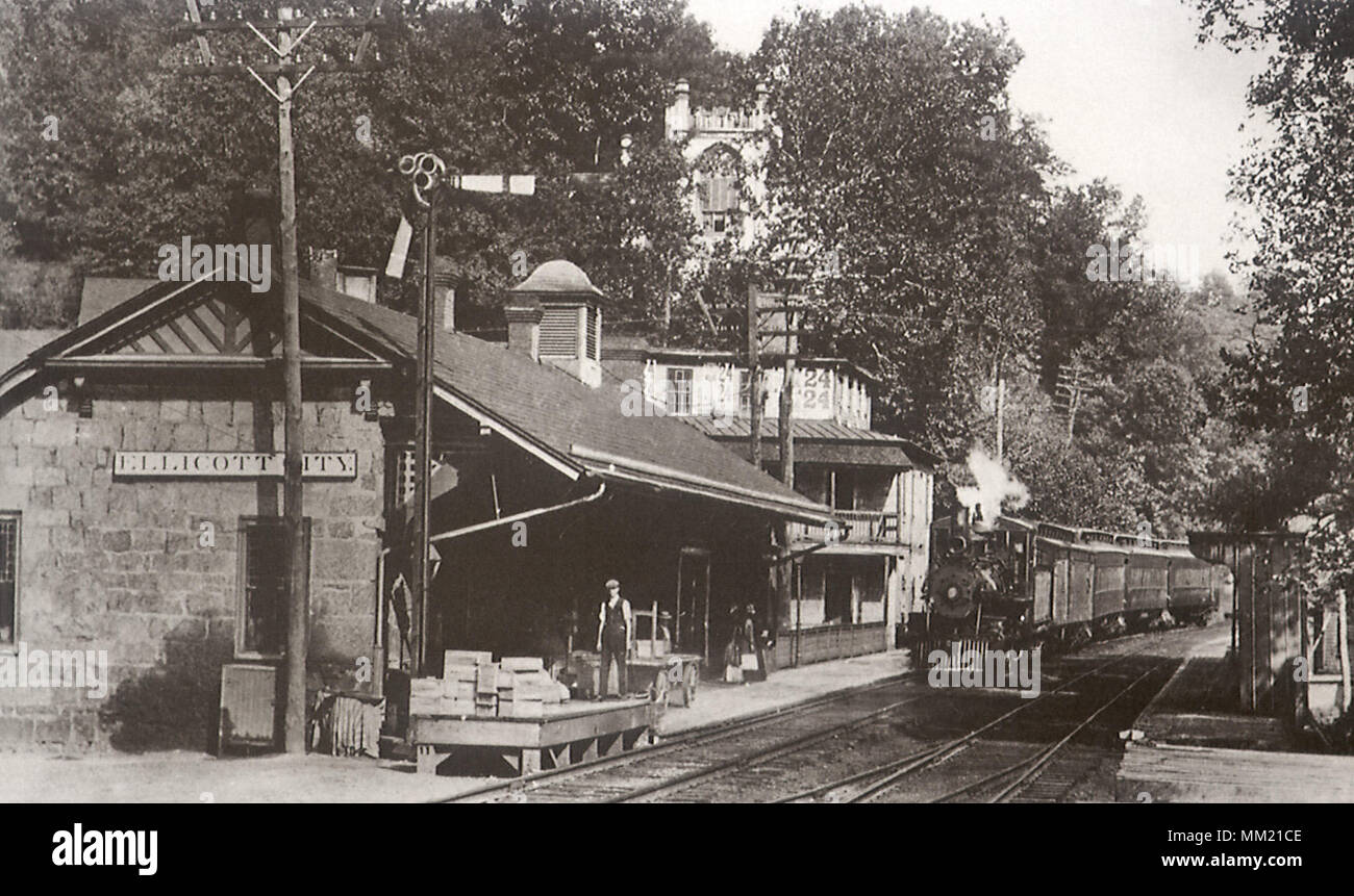 Railroad Depot. Ellicott City.1905 Banque D'Images