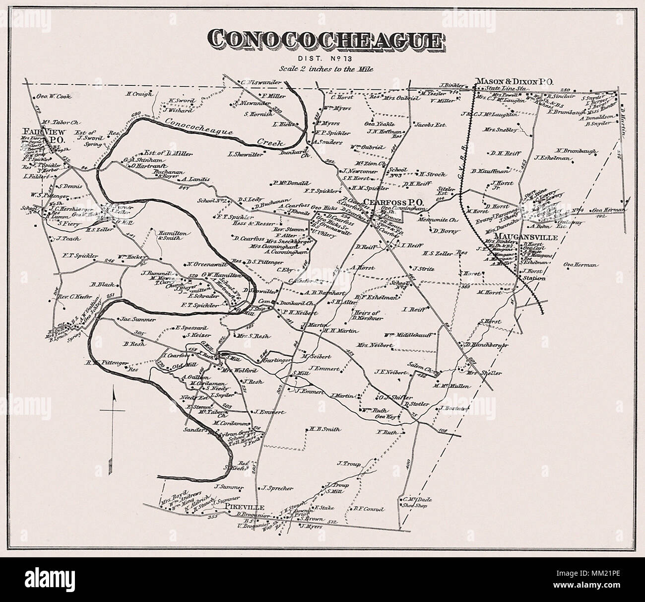 Plan de Conococheague. 1877 Banque D'Images