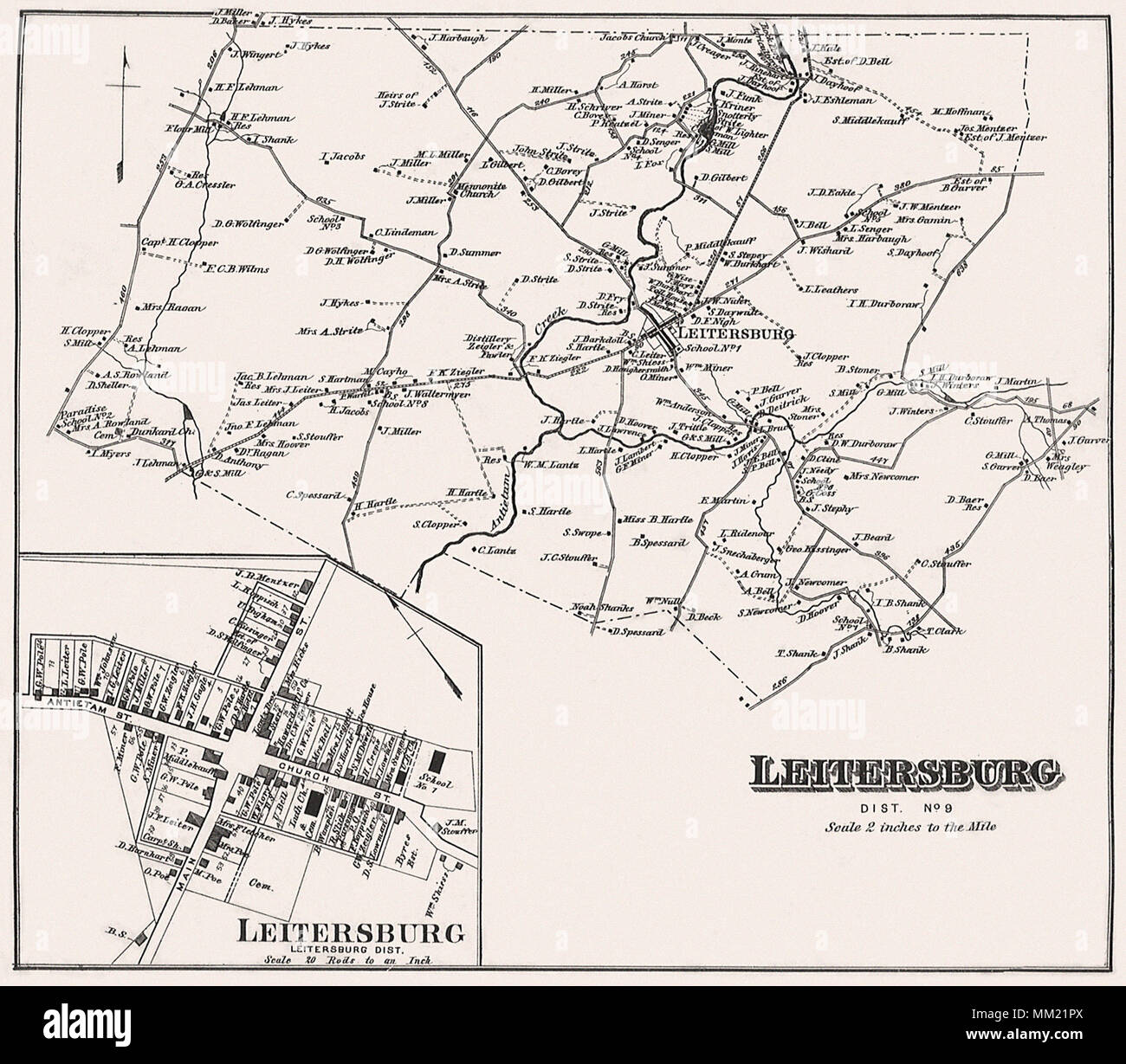 Plan de Leitersburg. 1877 Banque D'Images