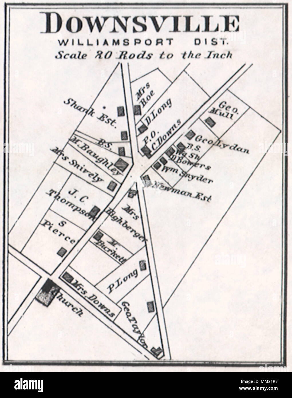Downsville District de Williamsport. 1877 Banque D'Images