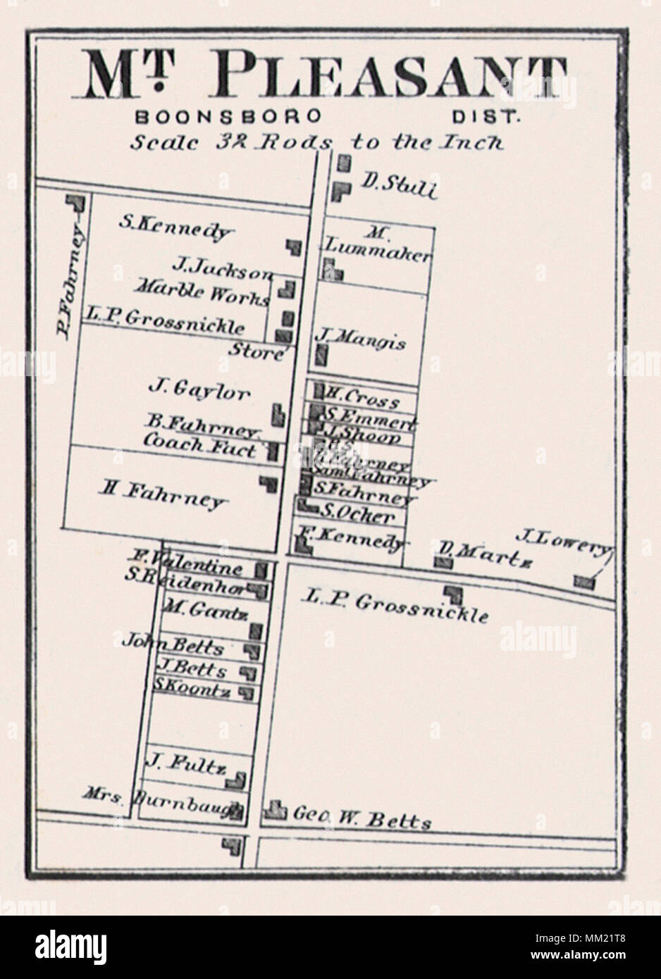 Plan de Mount Pleasant. 1877 Banque D'Images