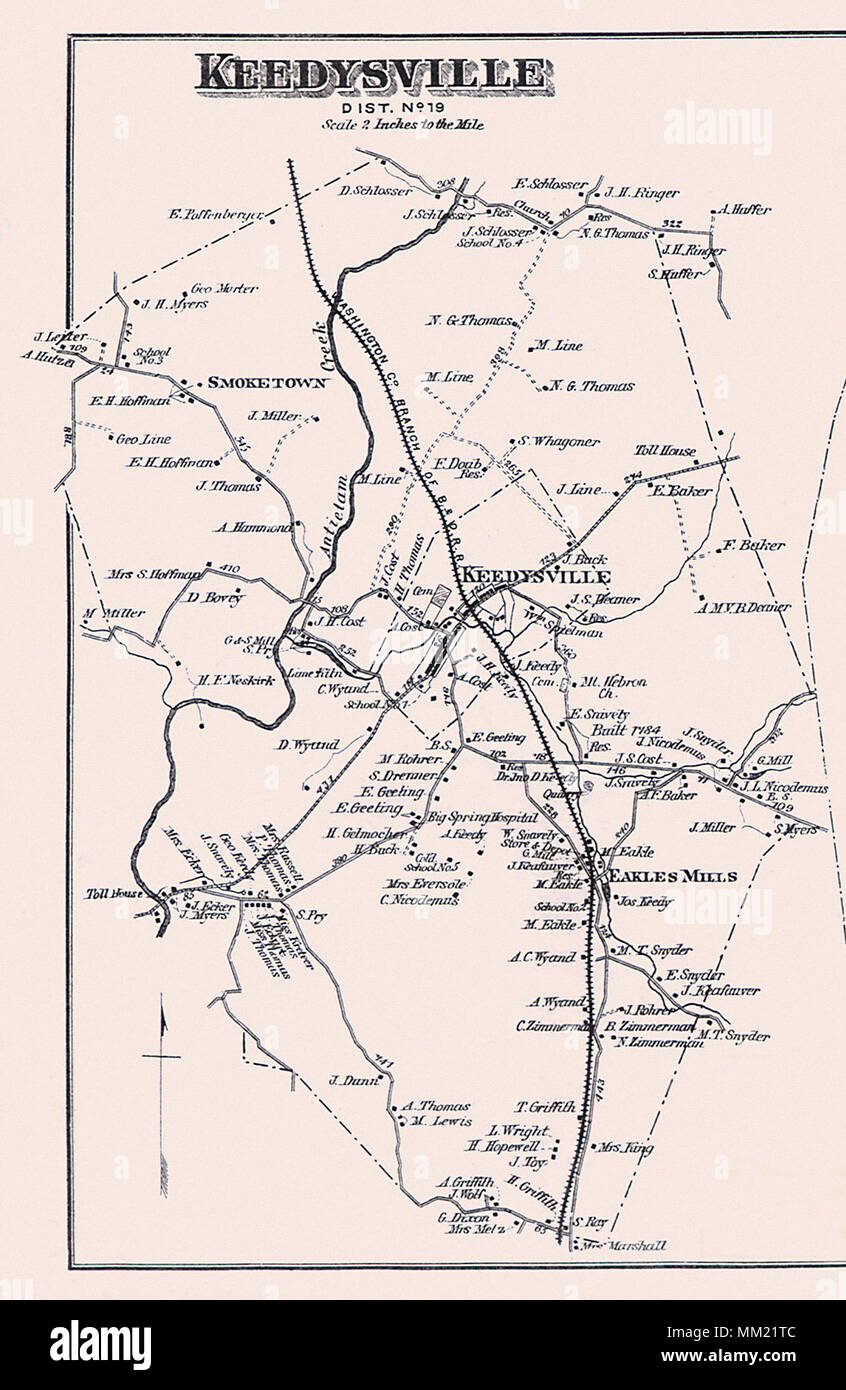 Plan de Keedysville. 1877 Banque D'Images