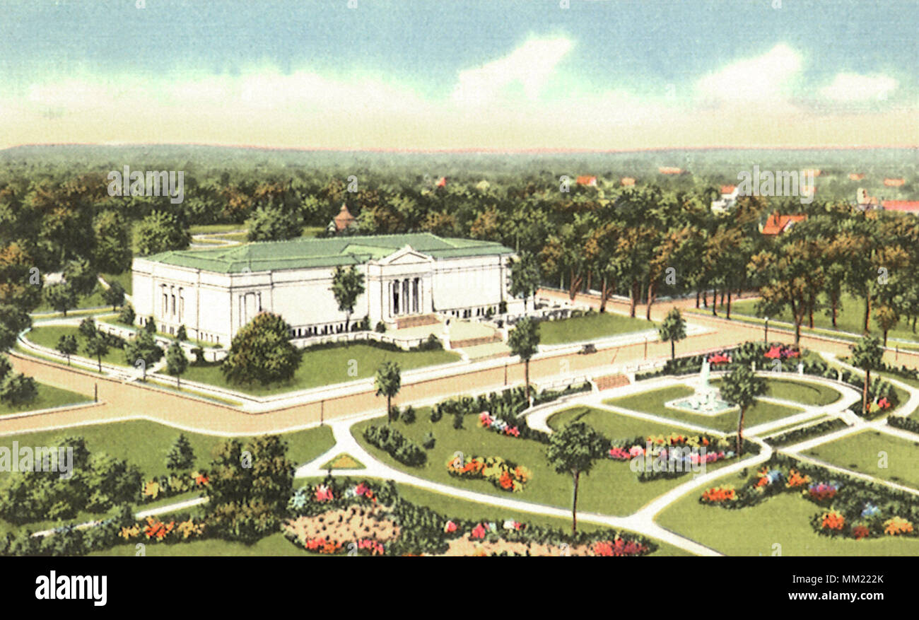 Musée d'art et des beaux-arts Jardin. Cleveland. 1940 Banque D'Images