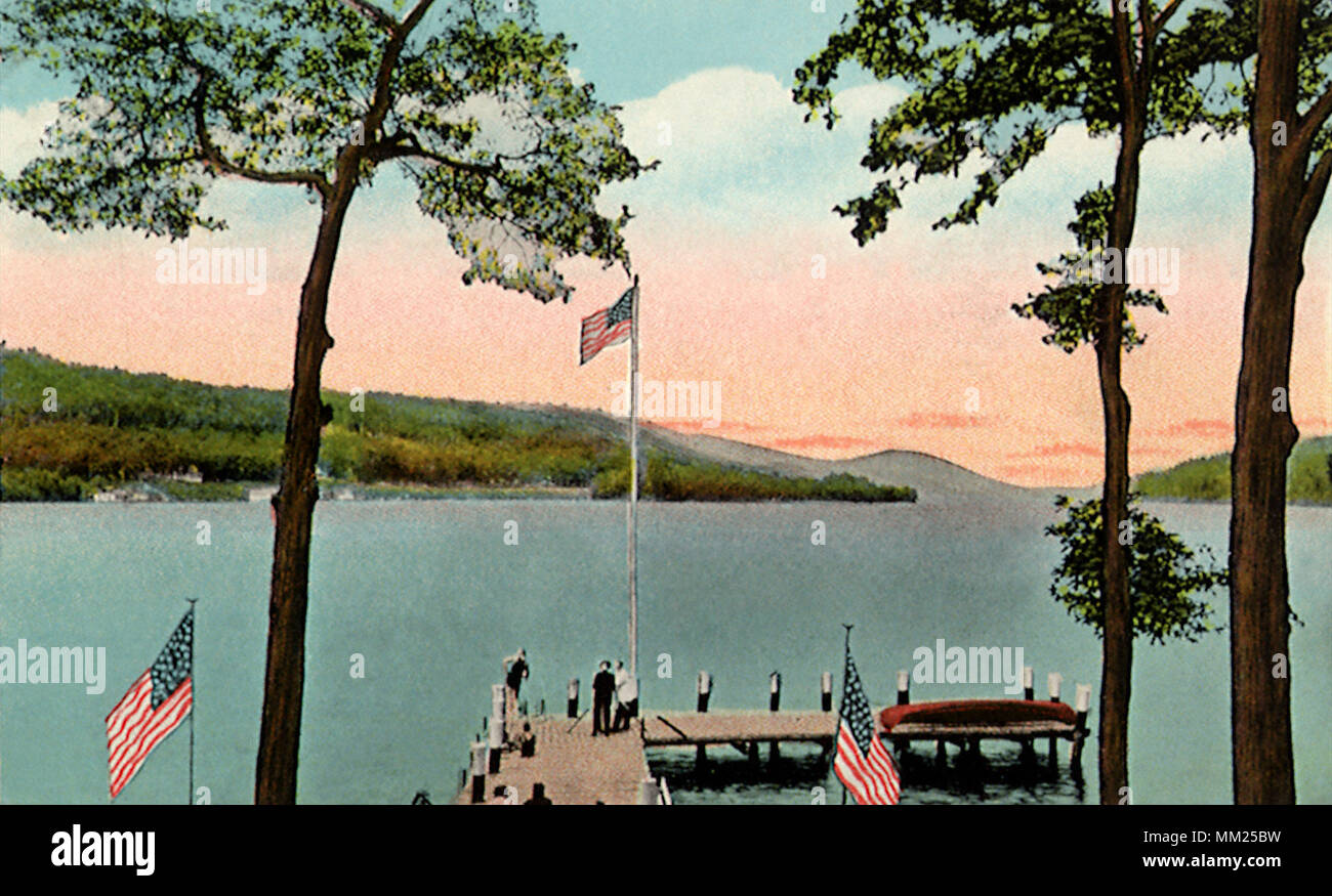 Lake Winnipesaukee et quais. Alton Bay. 1915 Banque D'Images
