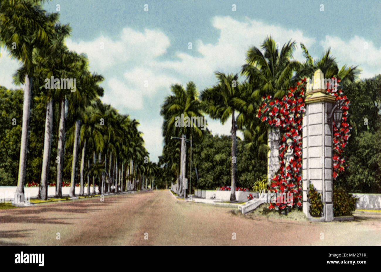 McGregor Boulevard. Fort Myers. 1950 Banque D'Images