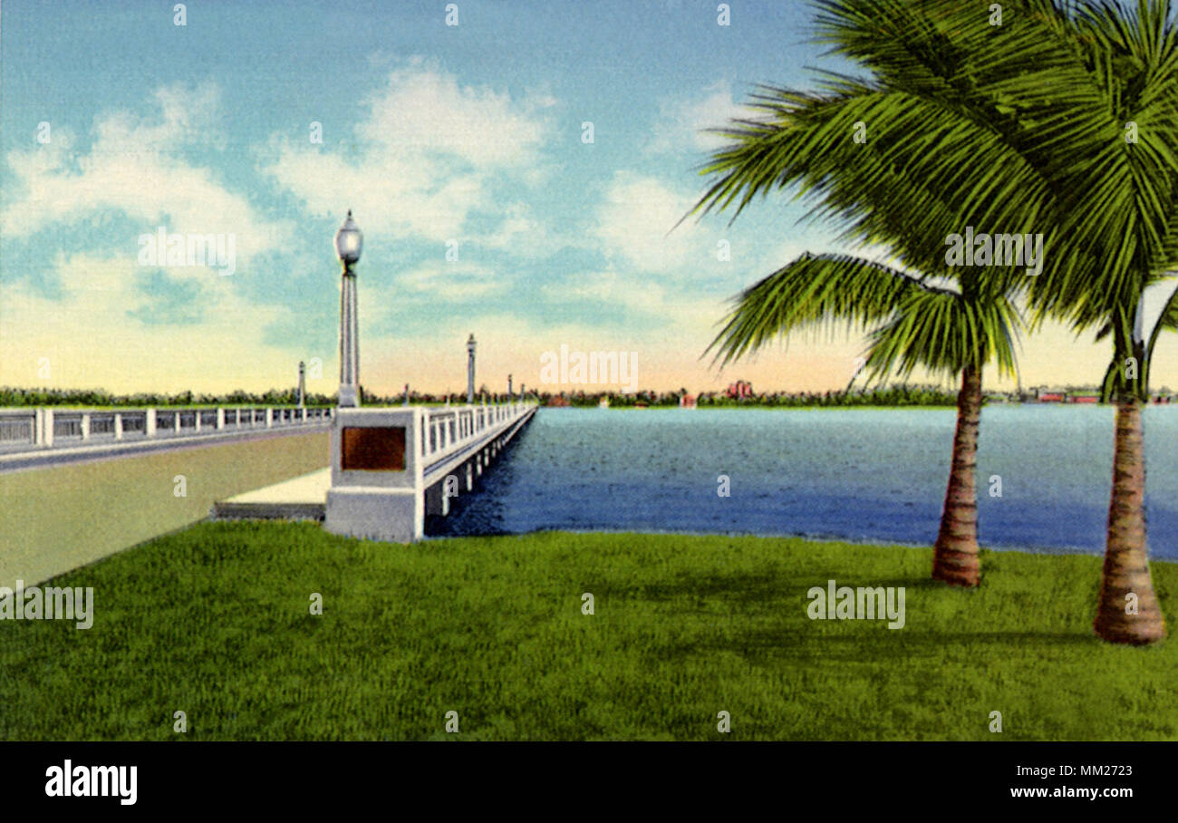 Thomas A. Edison Memorial Bridge. Fort Myers. 1940 Banque D'Images