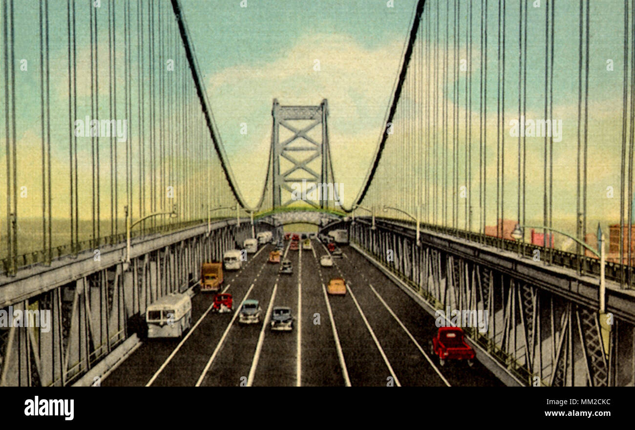 Pont de la rivière Delaware. Camden. 1952 Banque D'Images