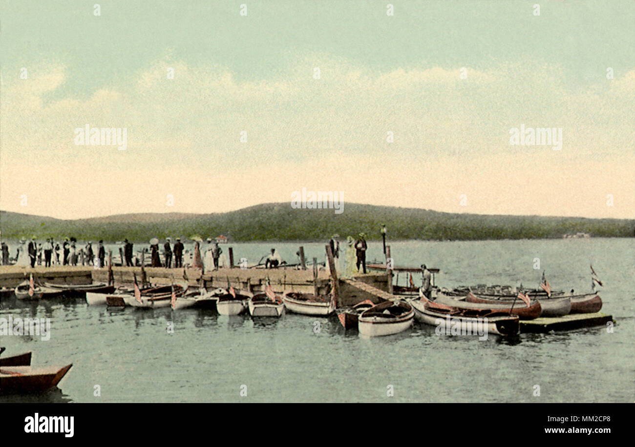Quais à Nolan's Point. Lake Hopatcong. 1914 Banque D'Images