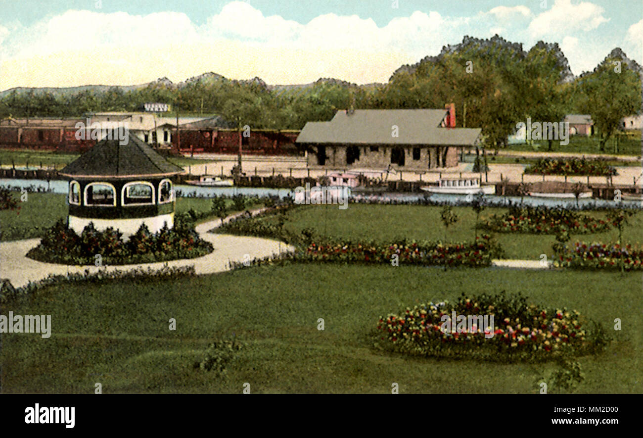 Huddy Park et C.R.R. de N.J. Depot. Toms River. 1925 Banque D'Images